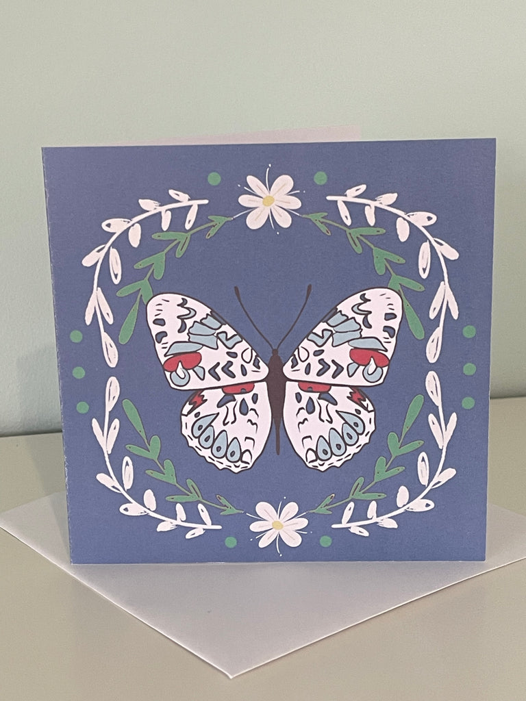 Butterfly Greeting Card - Scandi  Design Luxury Blank Greeting Occasion Card