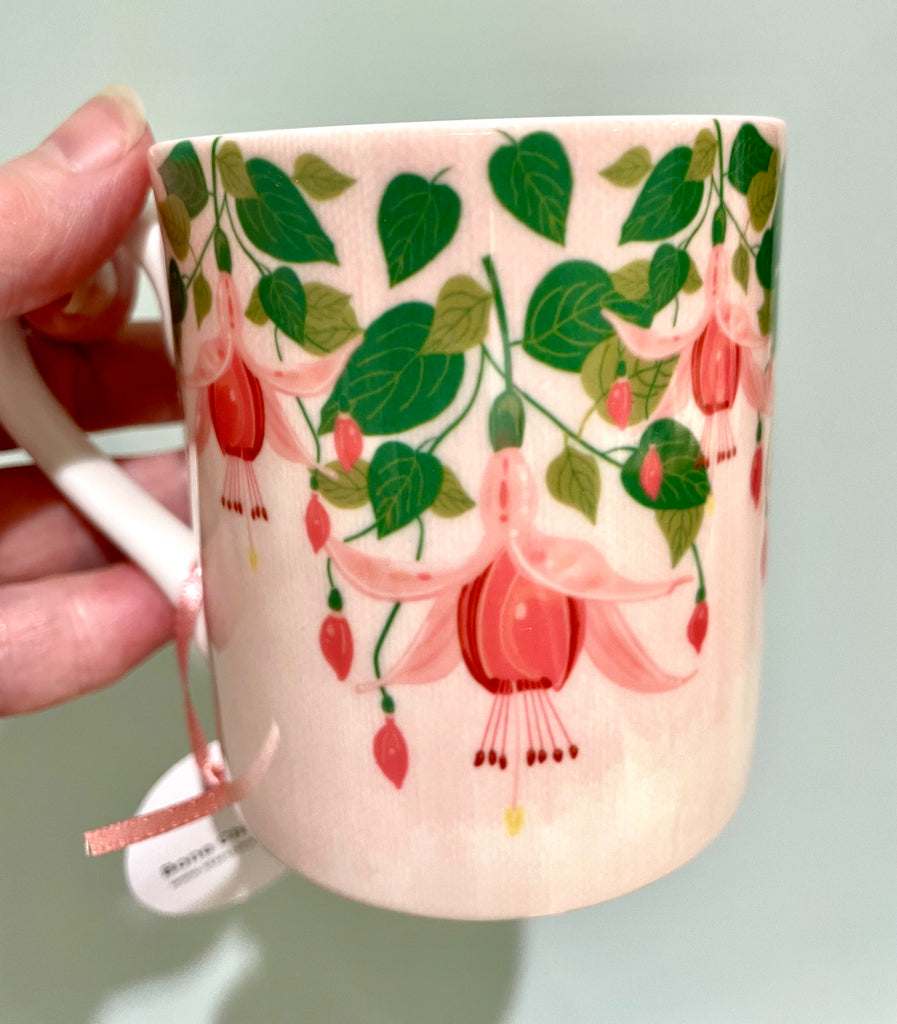 Fuchsias garden flower fine bone china mug