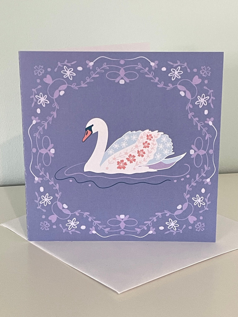 Swan Greeting Card - Scandi design