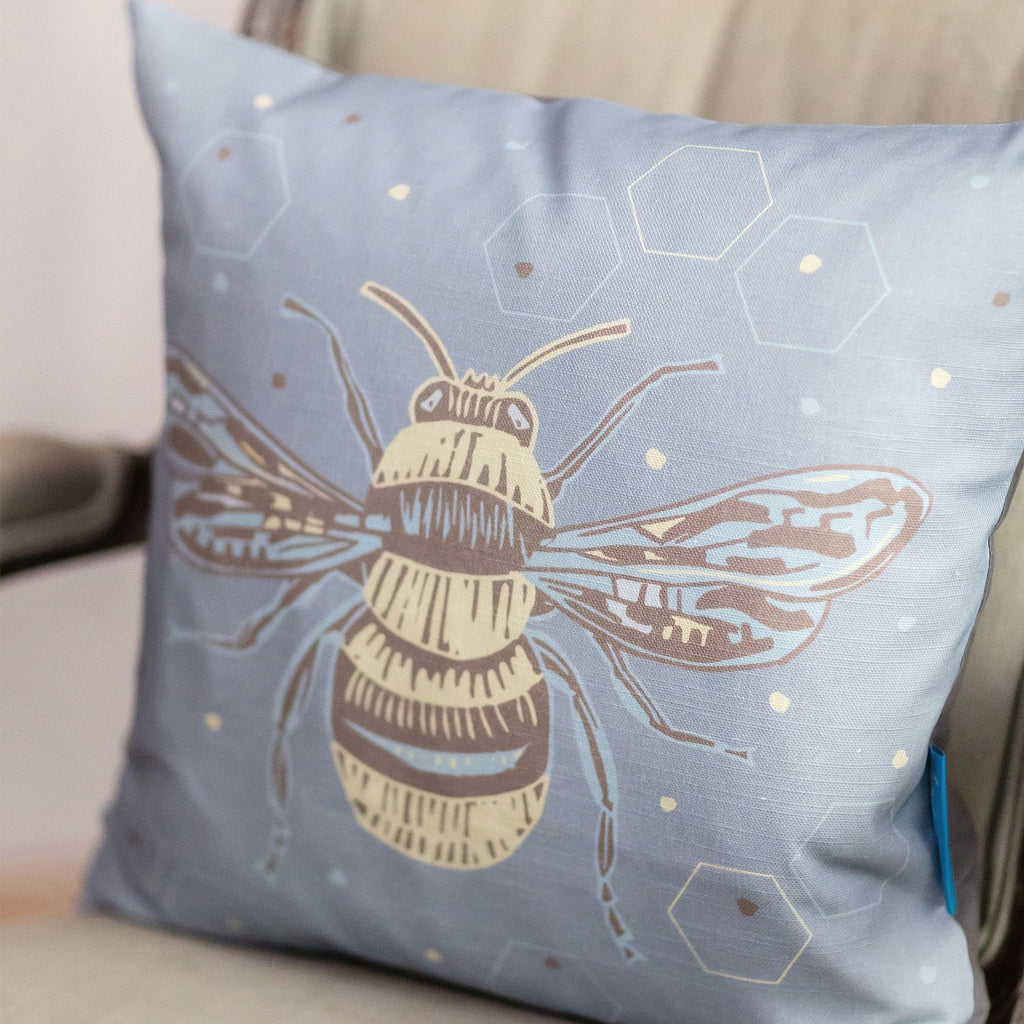 Garden Collection Honey Bee Cushion with Feather Insert