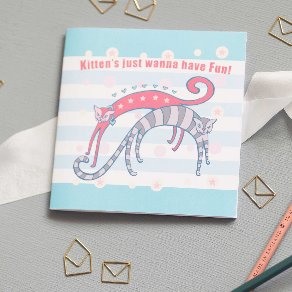 Kitten's Just Wanna Have Fun Design Small Plain Page Notebook