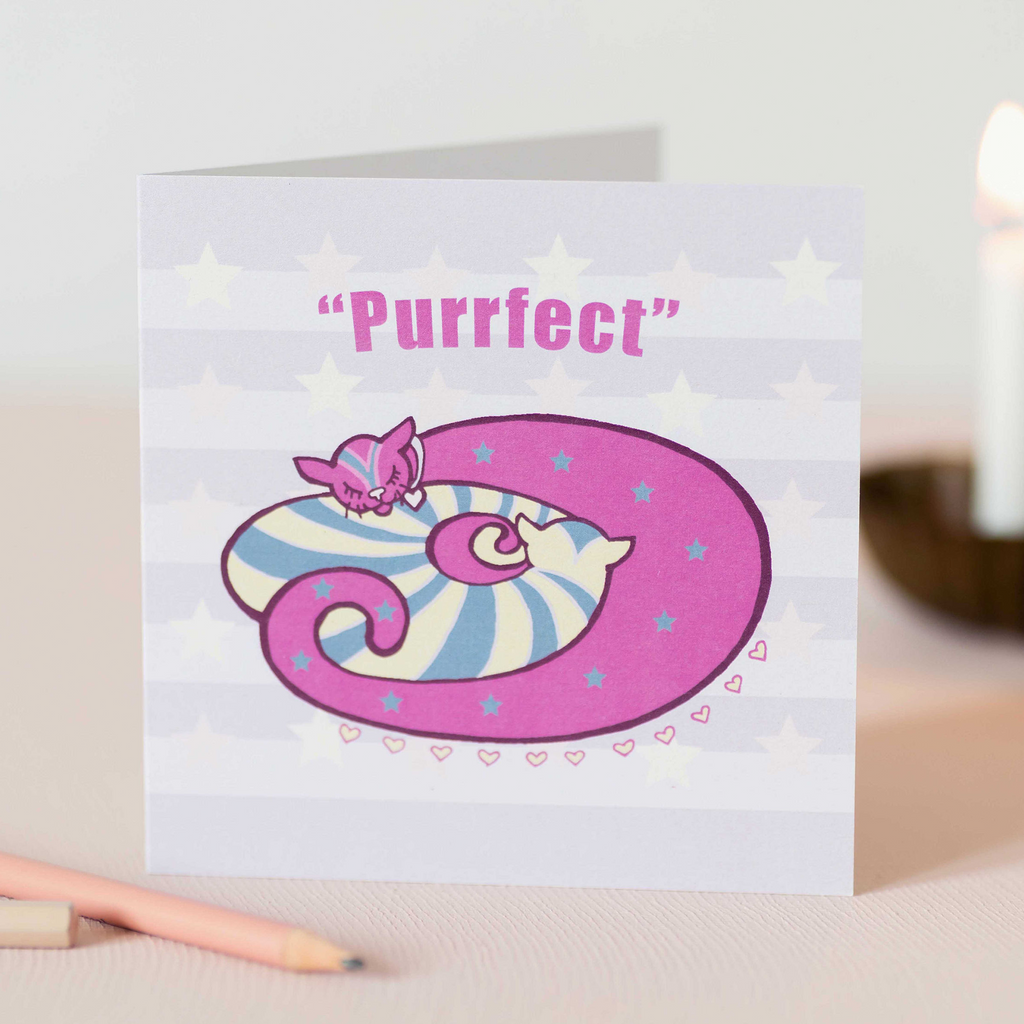 Purrfect Kitten Design Luxury Blank Greeting & Occasion Card