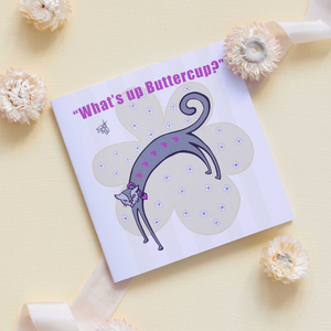 What's Up ButterCup? Unique Cat Design Small Blank Notebook